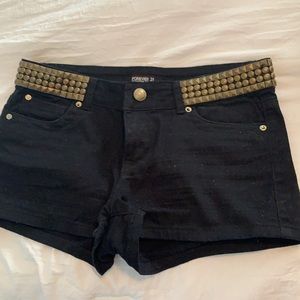 Forever 21 black studded shorts